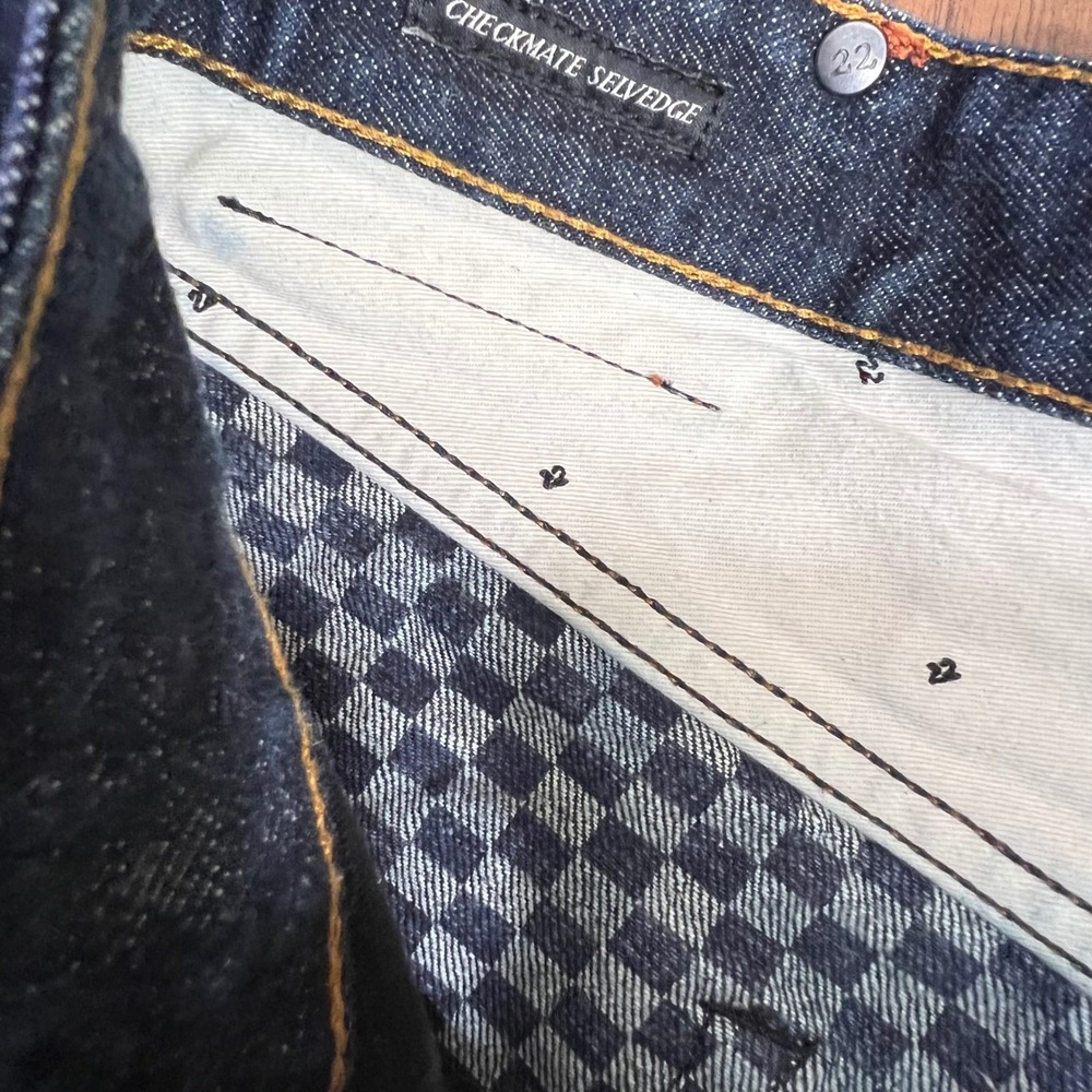 Scotch Soda Amsterdam Blauw Lot 22 Selvedge Dark Slim Fit Denim Jeans Mens 32x32 - Picture 8 of 16